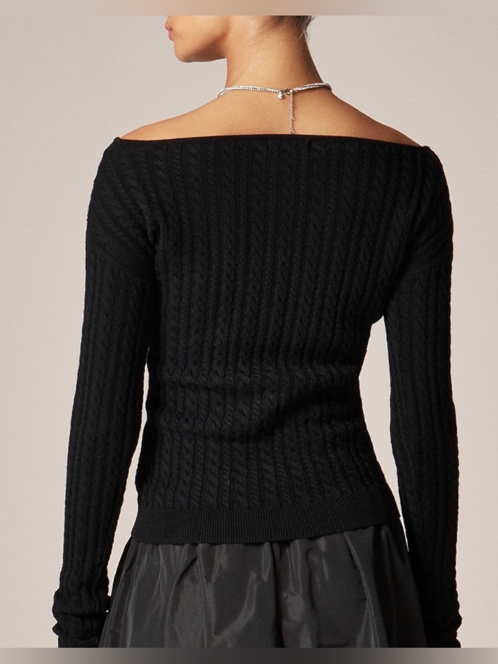 New! J.Crew Cable-knit wide V-neck sweater in merino wool - Picture 2 of 8